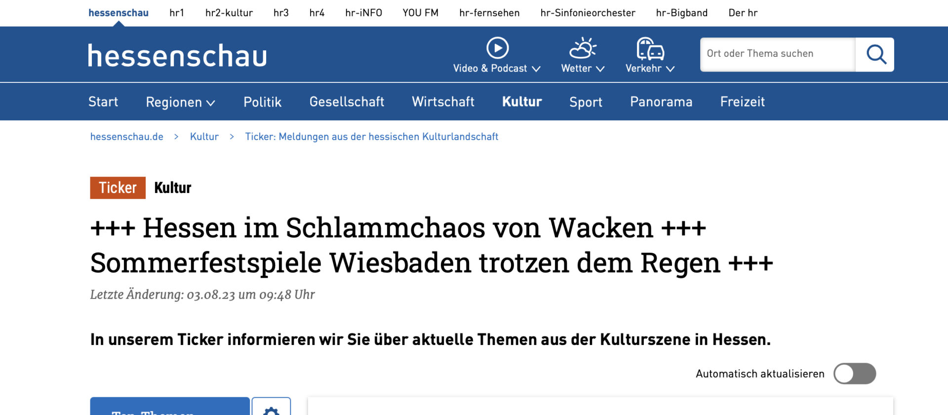 Sommerfestspiele trotzen dem Regen – auf hr3 & in der Hessenschau